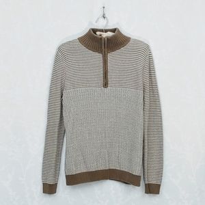 Liz Claiborne Striped 1/4 Zip Mock Neck Sweater